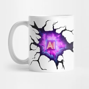 Artificial Intelligence Heart  Anamorphic Illusion  ( Large Print ) Mug